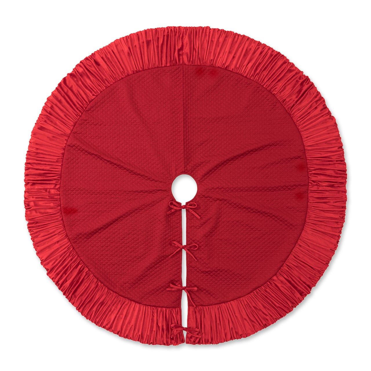 Glitzhome® Deluxe Velvet Ruffled Christmas Tree Skirt
